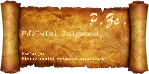 Pávlai Zsigmond névjegykártya